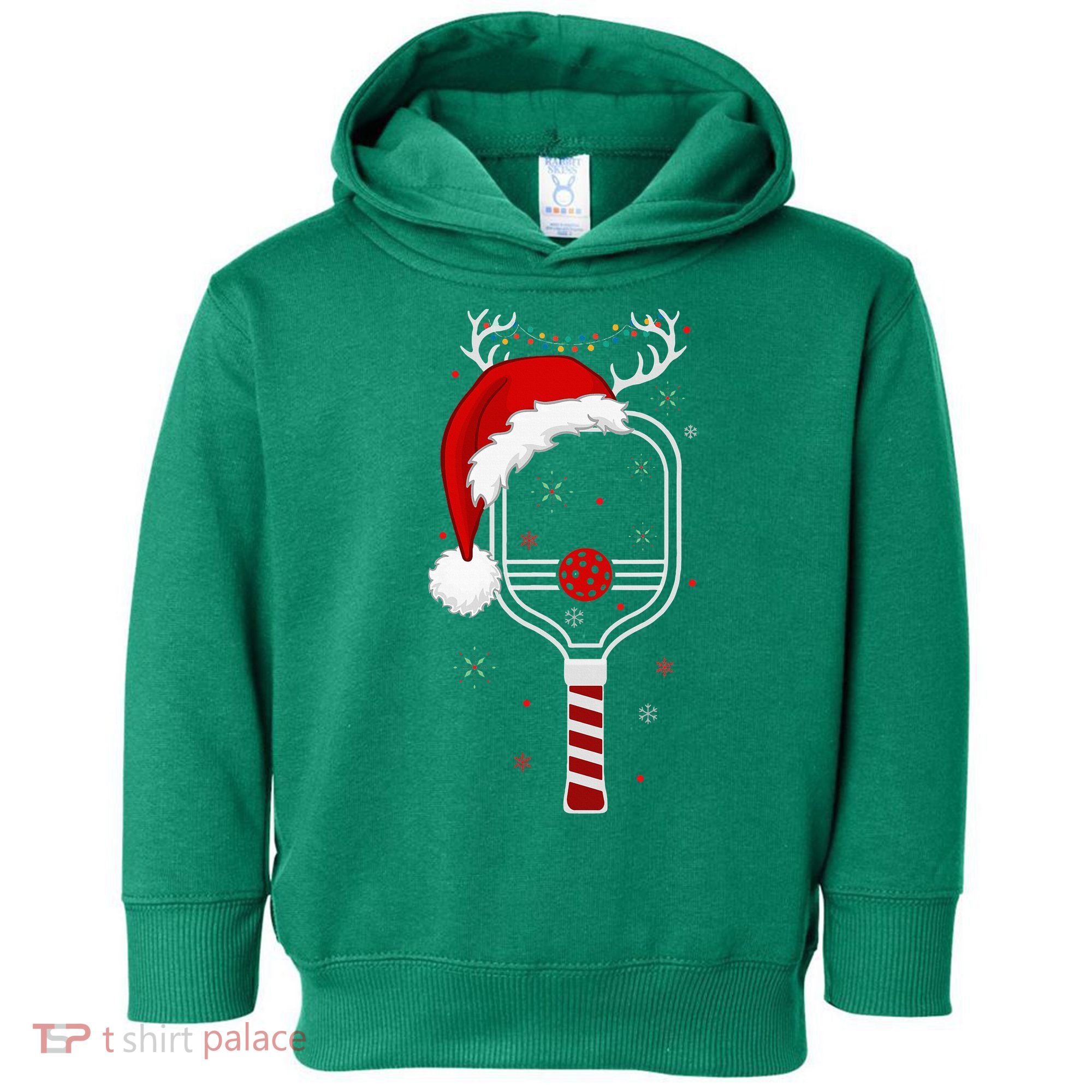 Pickleball Player Christmas Holiday Reindeer Xmas Toddler Hoodie