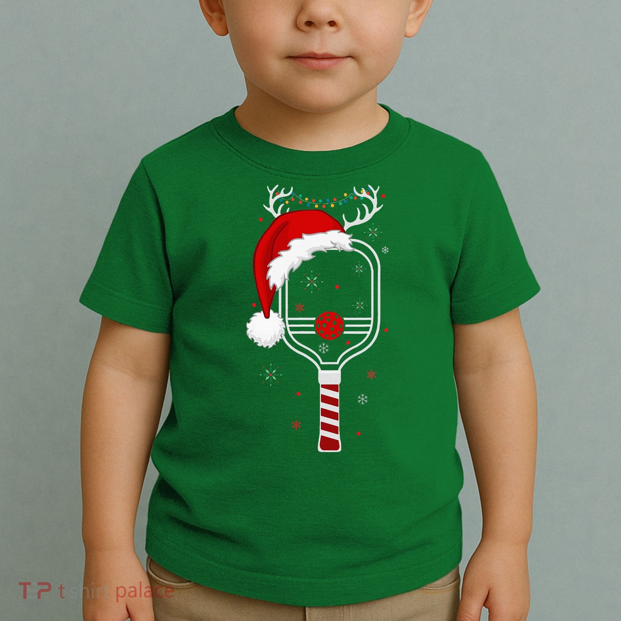 Pickleball Player Christmas Holiday Reindeer Xmas Toddler T-Shirt