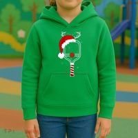 Pickleball Player Christmas Holiday Reindeer Xmas Kids Hoodie thumb 3