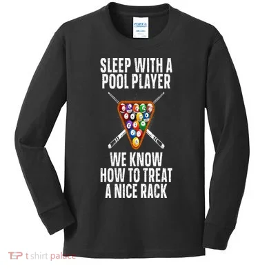 Pool Player Design Kids Long Sleeve Shirt