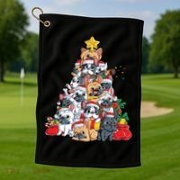 Pugly Pug Dog Ugly Christmas Xmas Pug Lovers Gift Golf Towel thumb 1