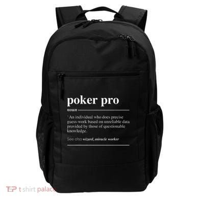 Poker Pro Definition Funny Noun Backpack