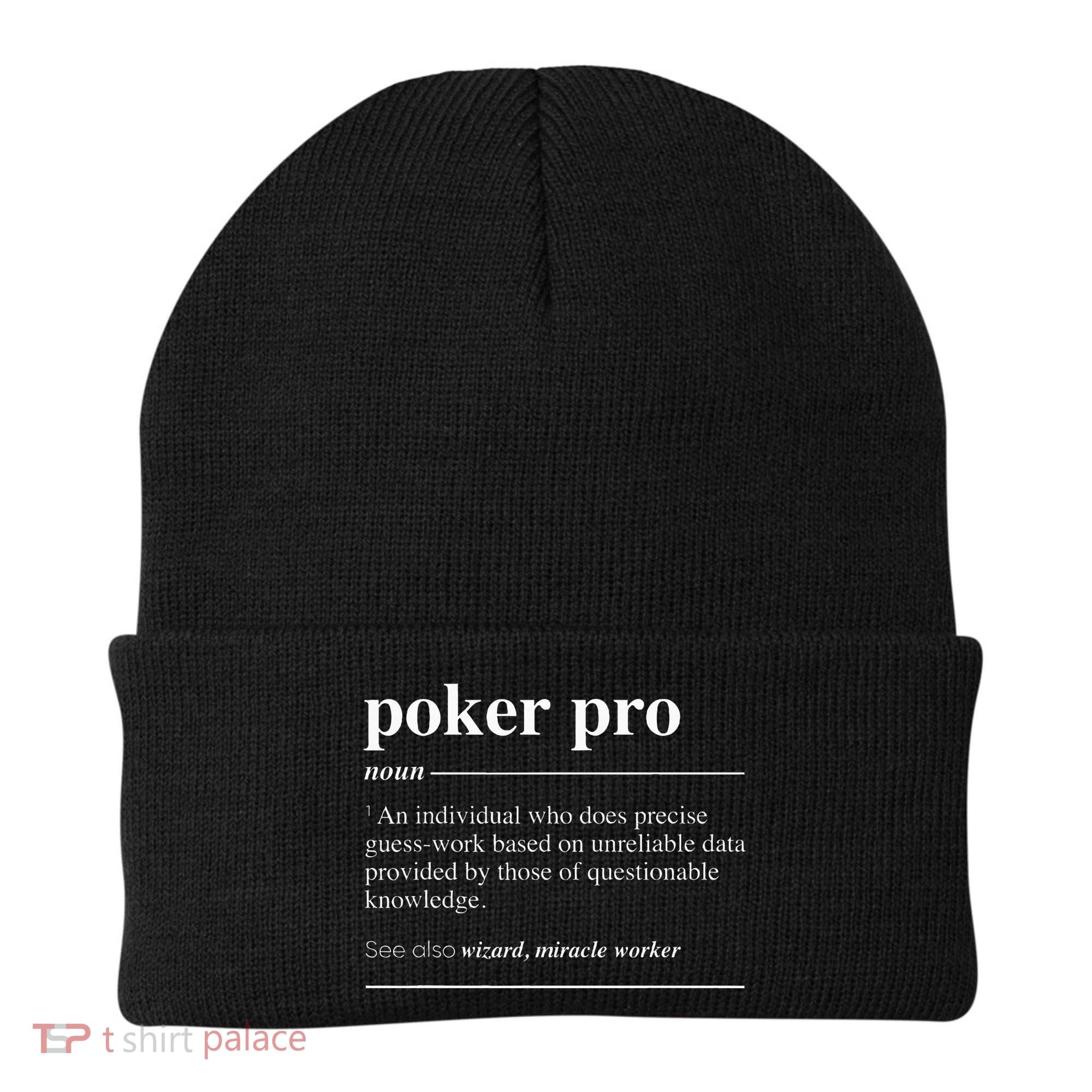 Poker Pro Definition Funny Noun Beanie