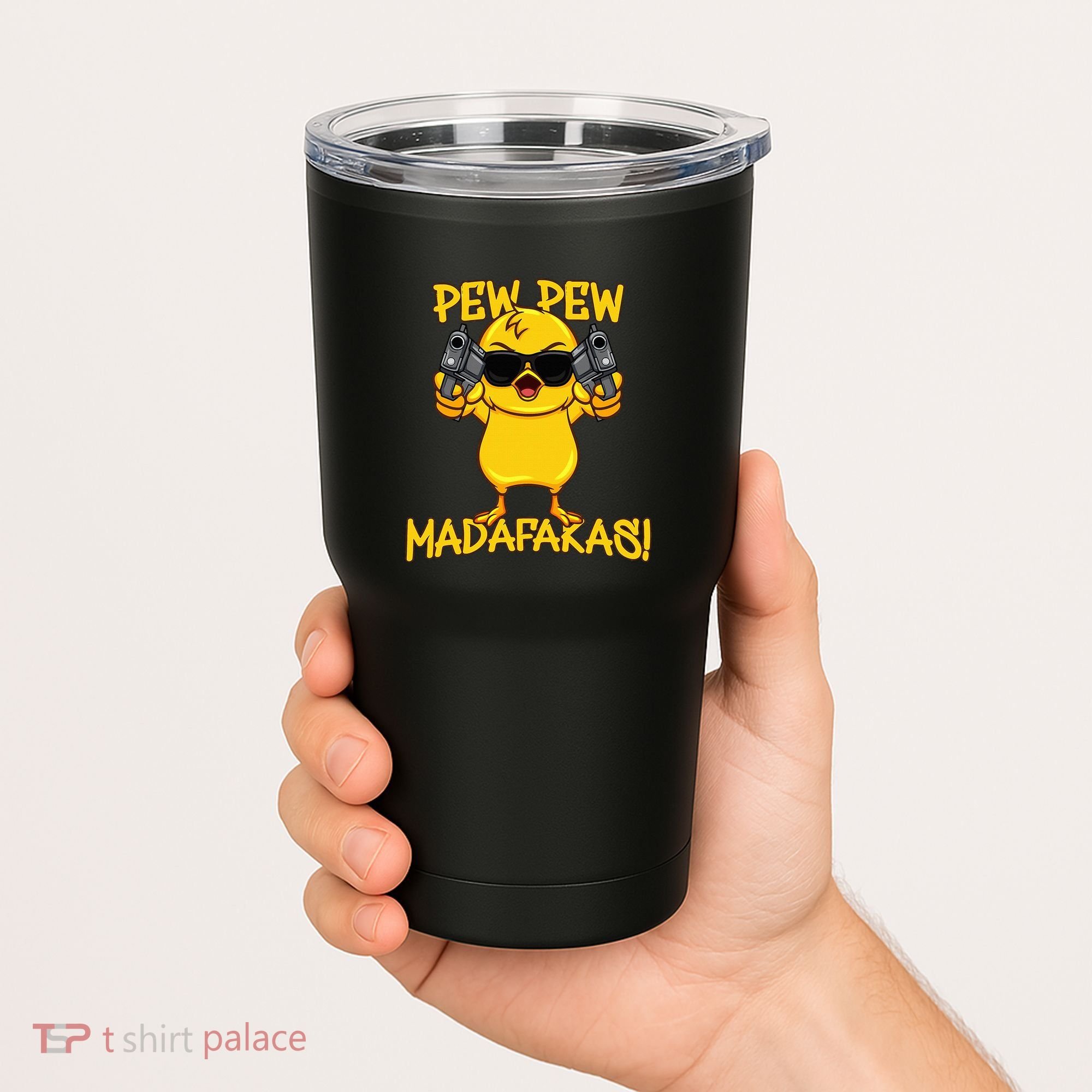 Pew Pew Duck Funny Madafakas Tumbler