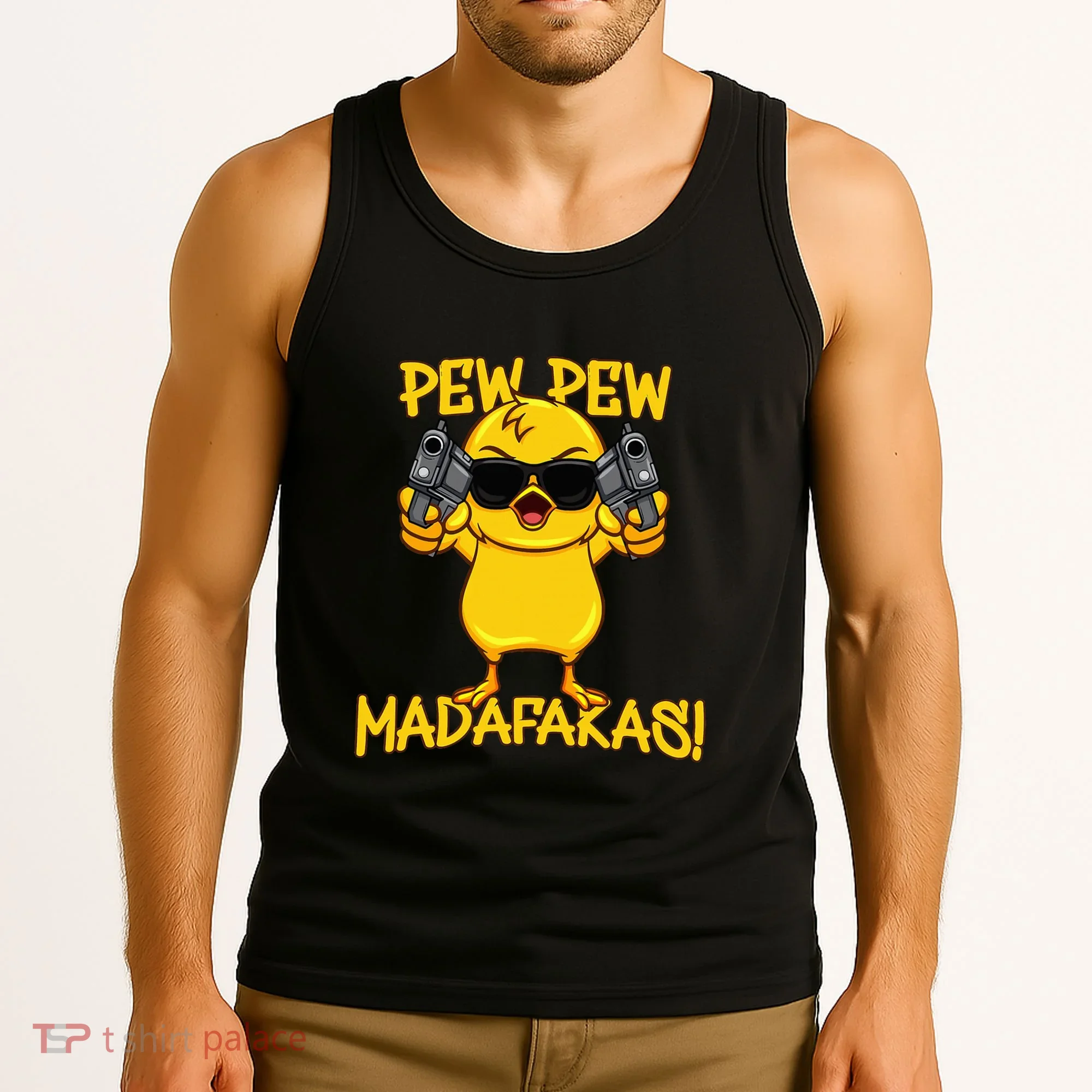 Pew Pew Duck Funny Madafakas Tank Top