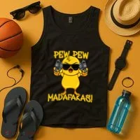 Pew Pew Duck Funny Madafakas Tank Top thumb 4