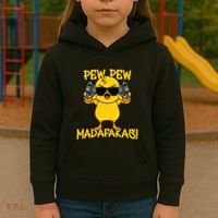 Pew Pew Duck Funny Madafakas Kids Hoodie thumb 3