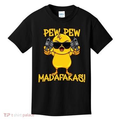 Pew Pew Duck Funny Madafakas Kids T-Shirt