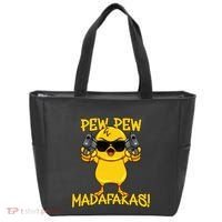 Pew Pew Duck Funny Madafakas Tote Bag thumb 0