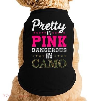 Pretty Pink Dangerous In Camo Hunter Doggie Tank