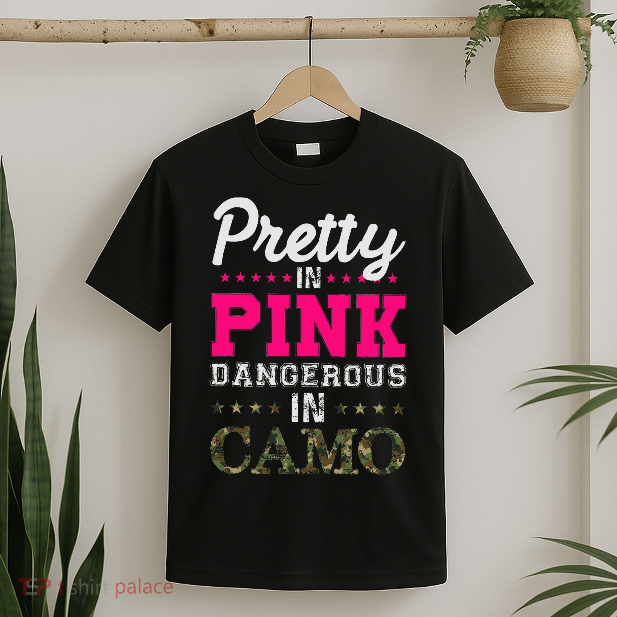 Pretty Pink Dangerous In Camo Hunter T-Shirt