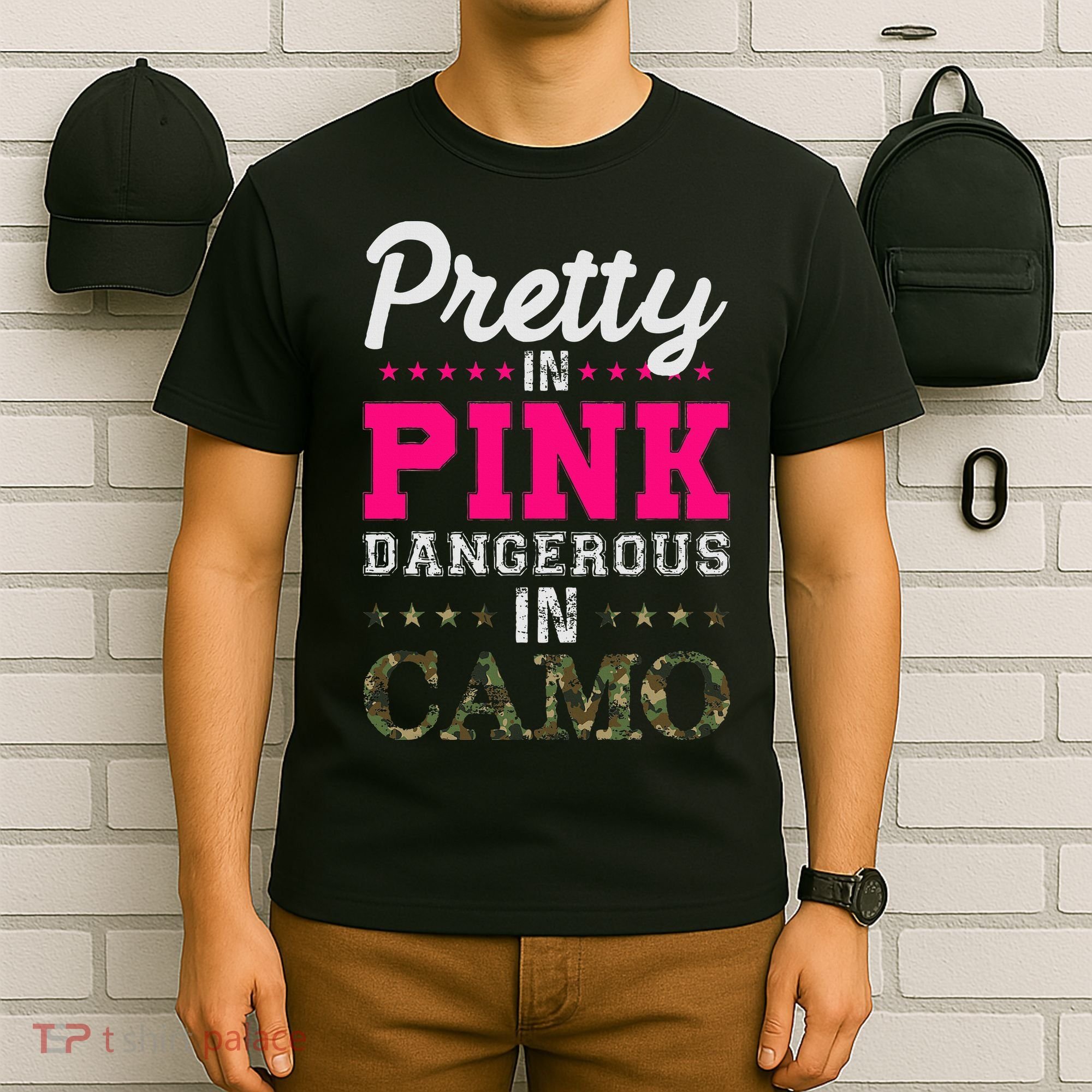Pretty Pink Dangerous In Camo Hunter T-Shirt