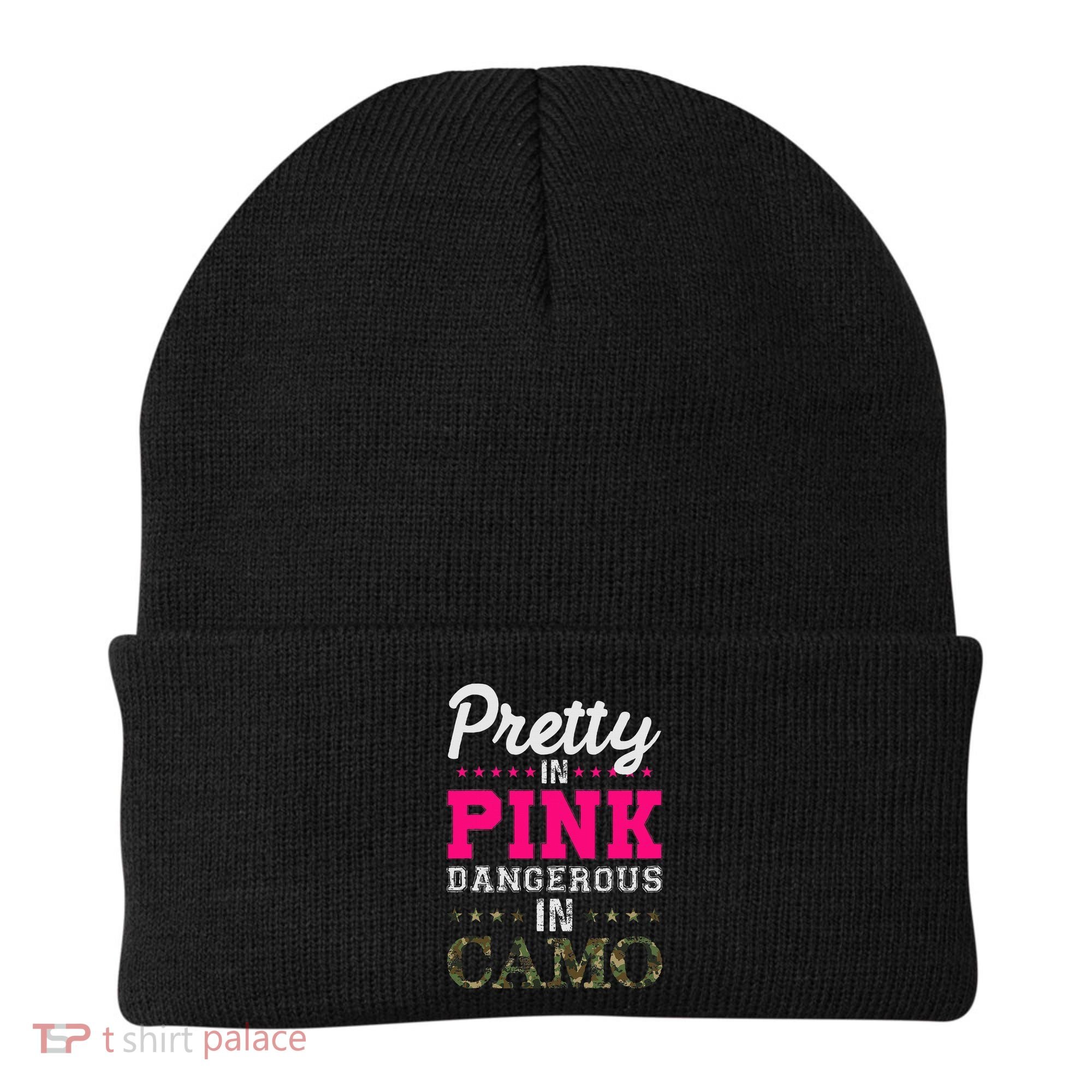 Pretty Pink Dangerous In Camo Hunter Beanie