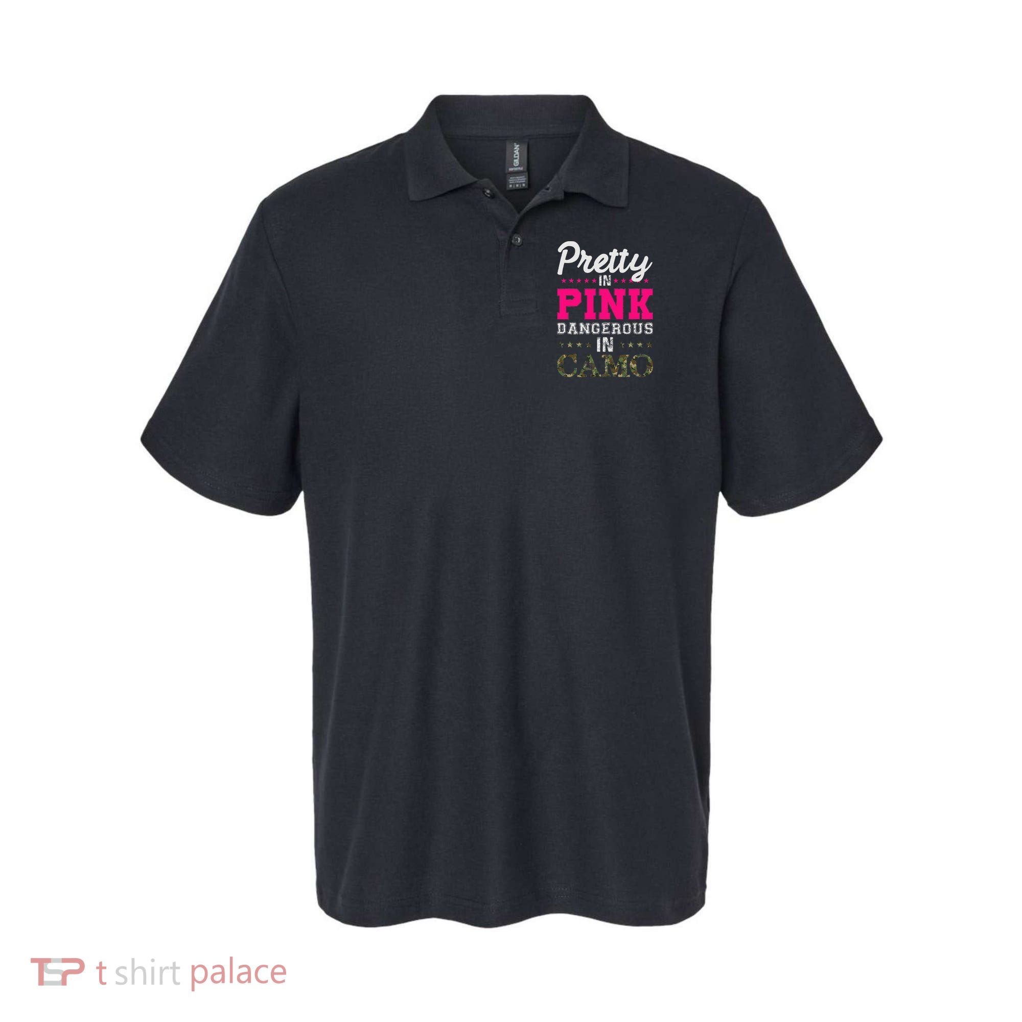 Pretty Pink Dangerous In Camo Hunter Polo
