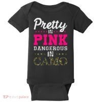 Pretty Pink Dangerous In Camo Hunter Baby Bodysuit thumb 0