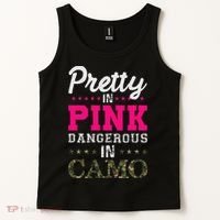 Pretty Pink Dangerous In Camo Hunter Tank Top thumb 2