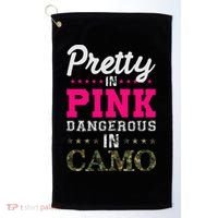 Pretty Pink Dangerous In Camo Hunter Golf Towel thumb 0