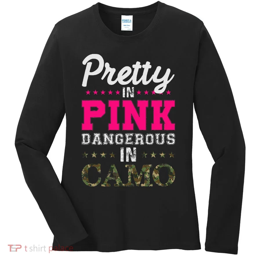 Pretty Pink Dangerous In Camo Hunter Women's Long Sleeve Shirt