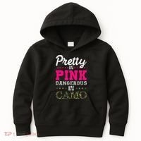 Pretty Pink Dangerous In Camo Hunter Kids Hoodie thumb 0