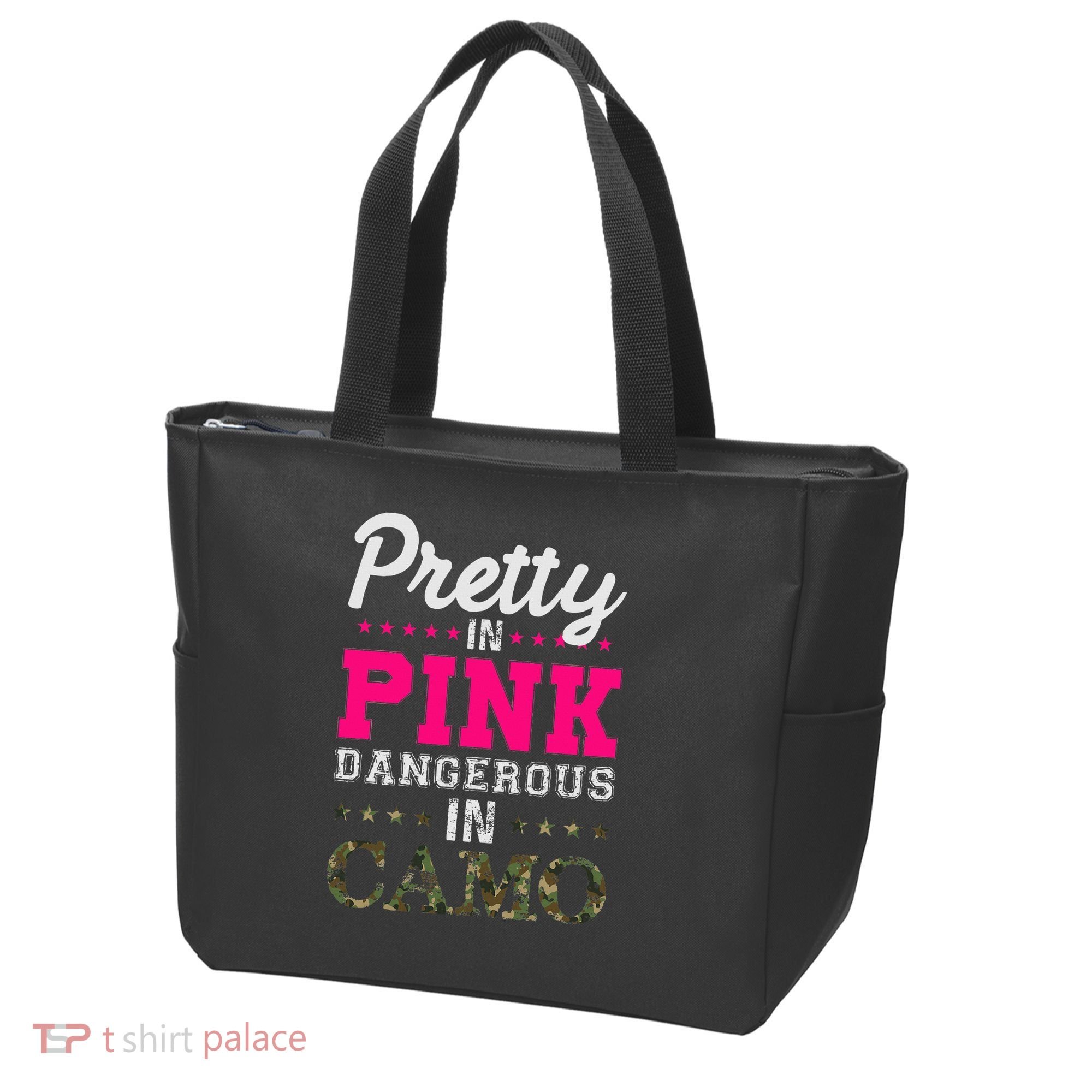 Pretty Pink Dangerous In Camo Hunter Tote Bag