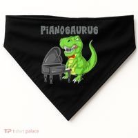 Pianosaurus Piano Dinosaur USA-Made Doggie Bandana thumb 0
