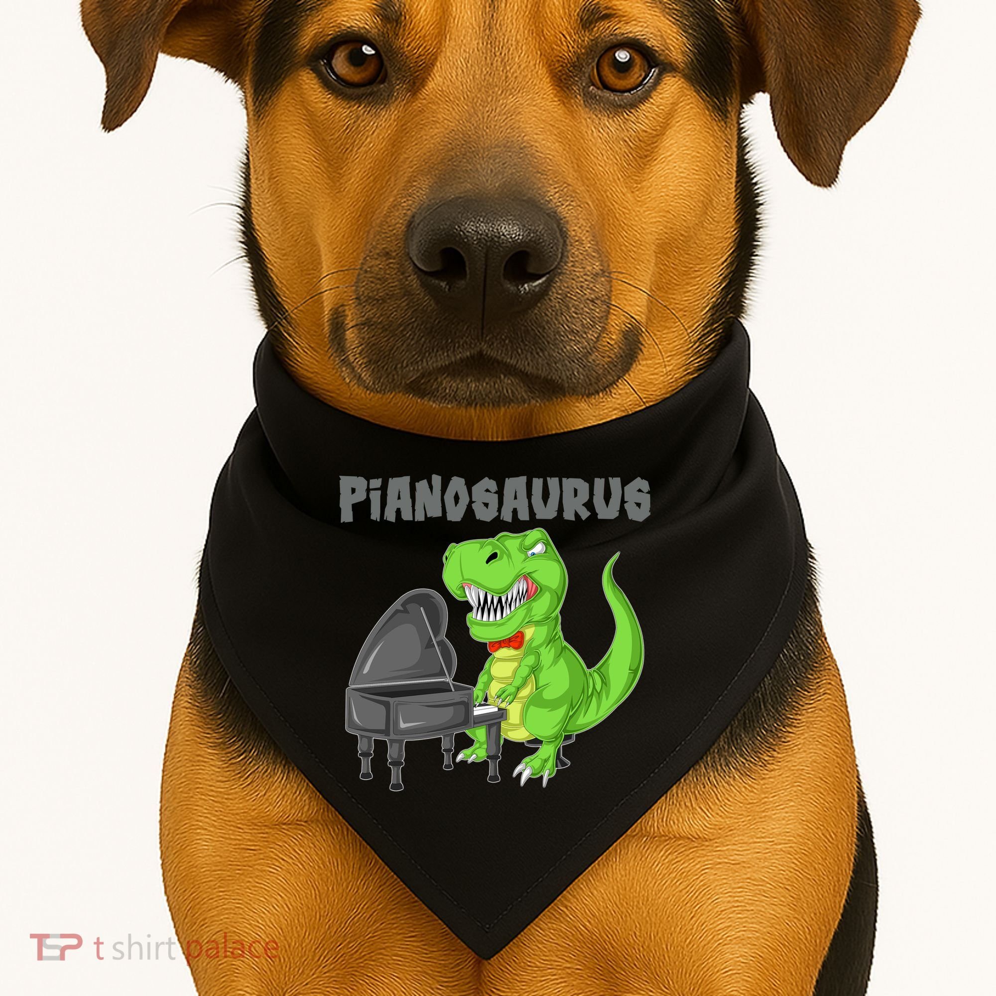Pianosaurus Piano Dinosaur USA-Made Doggie Bandana