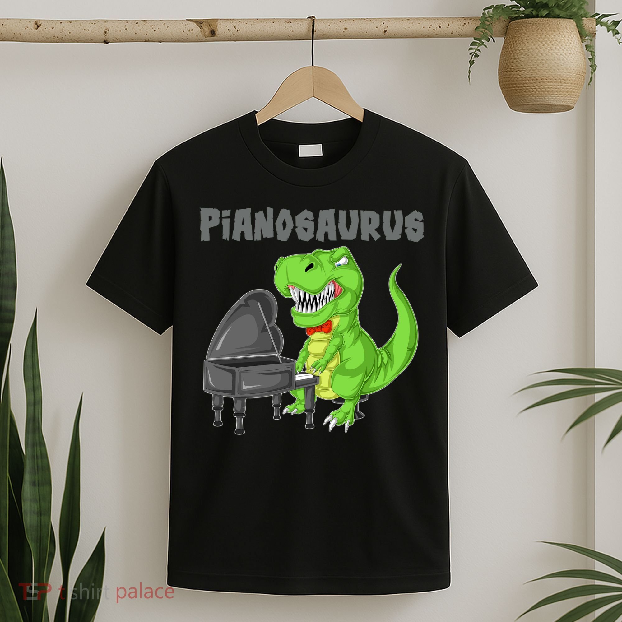 Pianosaurus Piano Dinosaur T-Shirt