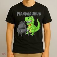 Pianosaurus Piano Dinosaur T-Shirt thumb 3