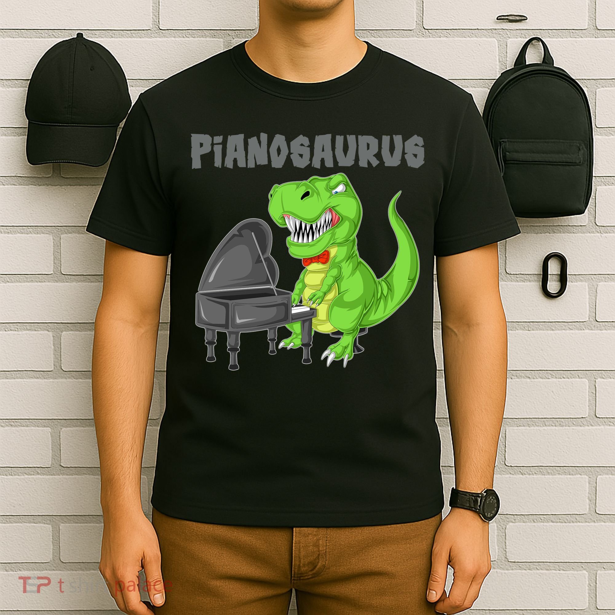 Pianosaurus Piano Dinosaur T-Shirt