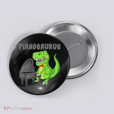Pianosaurus Piano Dinosaur Button