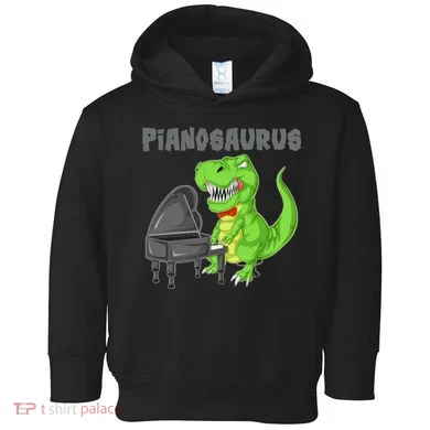 Pianosaurus Piano Dinosaur Toddler Hoodie