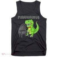 Pianosaurus Piano Dinosaur Tank Top thumb 0