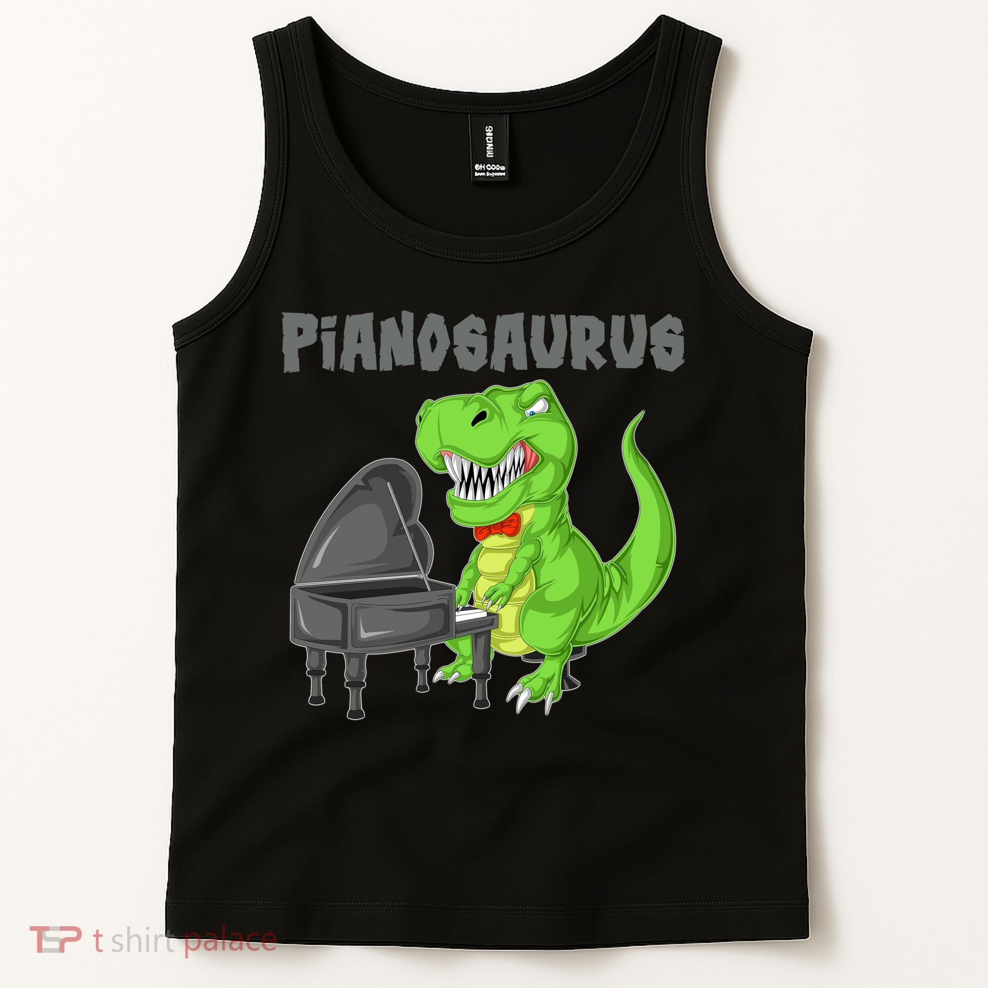 Pianosaurus Piano Dinosaur Tank Top