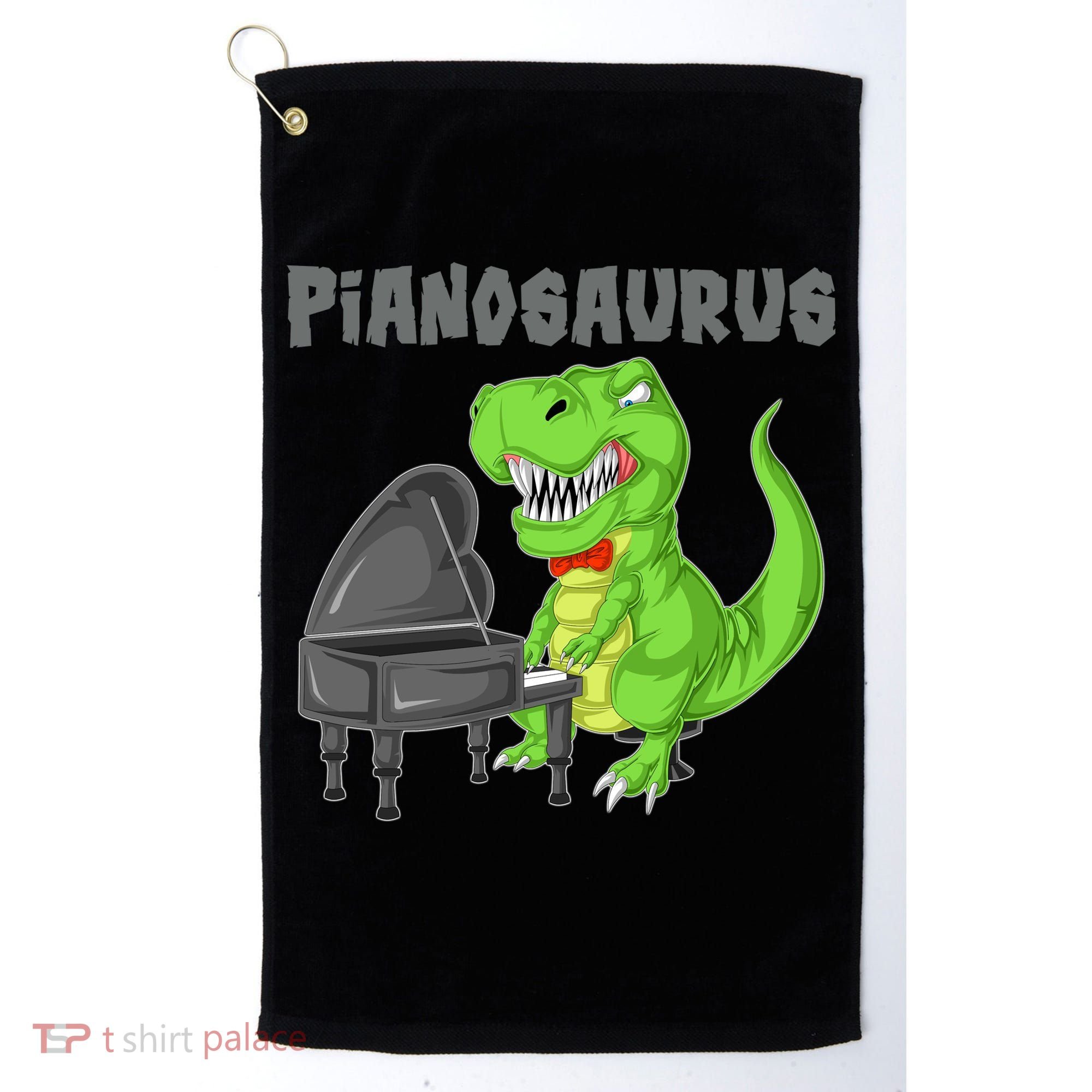 Pianosaurus Piano Dinosaur Golf Towel