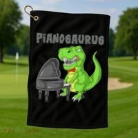 Pianosaurus Piano Dinosaur Golf Towel thumb 1