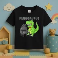 Pianosaurus Piano Dinosaur Toddler T-Shirt thumb 3