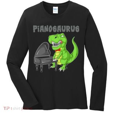 Pianosaurus Piano Dinosaur Women's Long Sleeve Shirt
