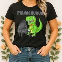 Pianosaurus Piano Dinosaur Women's T-Shirt thumb 2