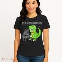 Pianosaurus Piano Dinosaur Women's T-Shirt thumb 4