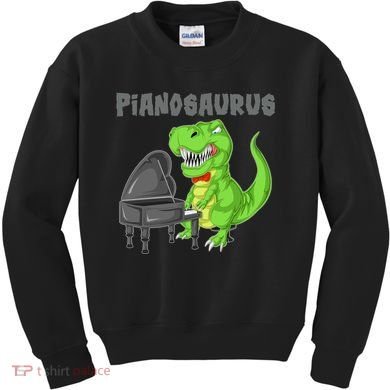 Pianosaurus Piano Dinosaur Kids Sweatshirt