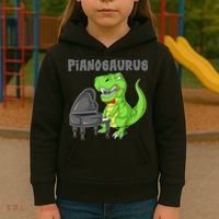Pianosaurus Piano Dinosaur Kids Hoodie thumb 3