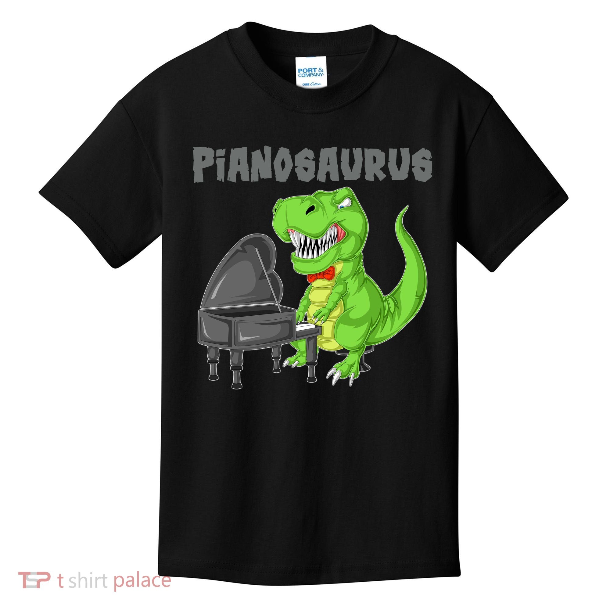 Pianosaurus Piano Dinosaur Kids T-Shirt