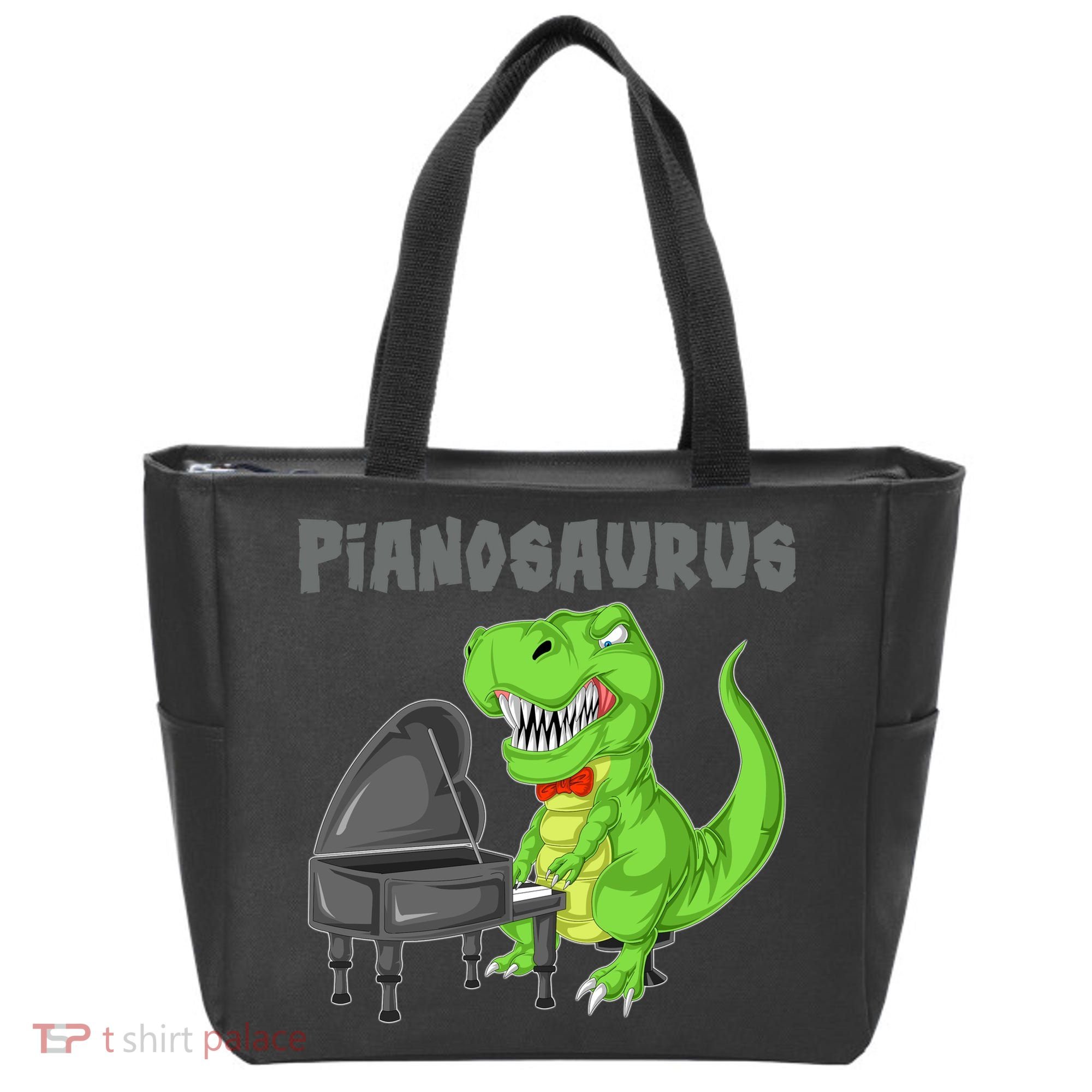 Pianosaurus Piano Dinosaur Tote Bag