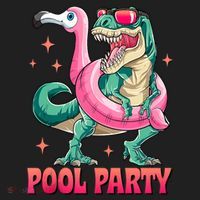 Pool Party Dinosaurflamingo Float Funny T Rex Gifts Tank Top Women's Sweatshirt thumb 2
