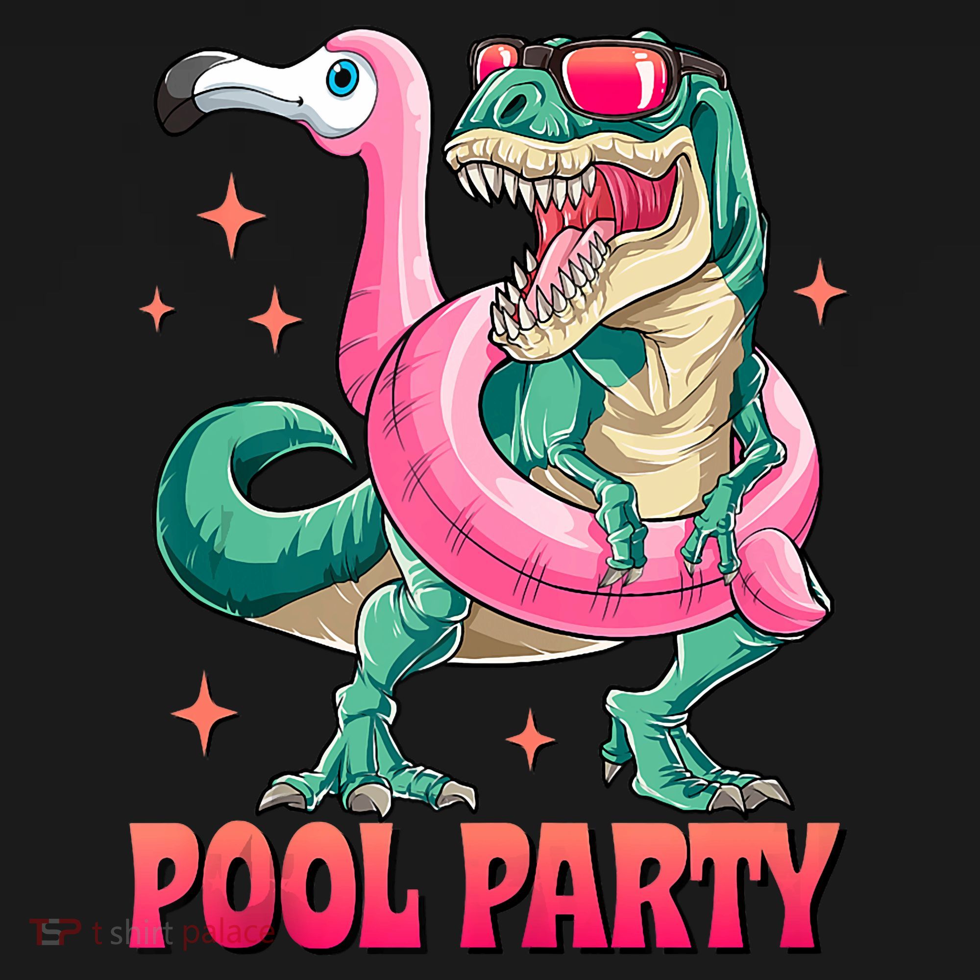 Pool Party Dinosaurflamingo Float Funny T Rex Gifts Tank Top Coaster