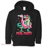Pool Party Dinosaurflamingo Float Funny T Rex Gifts Tank Top Toddler Hoodie thumb 0