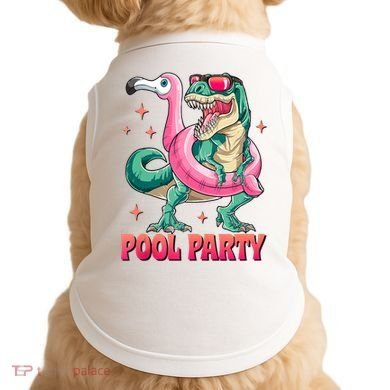 Pool Party Dinosaurflamingo Float Funny T Rex Gifts Tank Top Doggie Tank