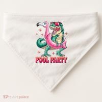 Pool Party Dinosaurflamingo Float Funny T Rex Gifts Tank Top USA-Made Doggie Bandana thumb 0