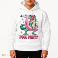 Pool Party Dinosaurflamingo Float Funny T Rex Gifts Tank Top Hoodie thumb 2