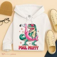 Pool Party Dinosaurflamingo Float Funny T Rex Gifts Tank Top Hoodie thumb 4